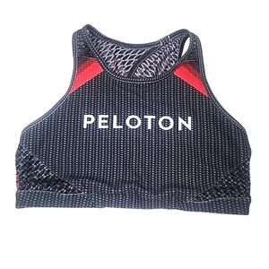 Peloton With Carbon Fade Sports Bra Black Red Size Medium
